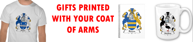 We have more than 4,500 high-quality coats of arms in our system. Click here to search for your surname and If your arms are found, you can order from selection of beautiful gifts pre-printed with those arms.